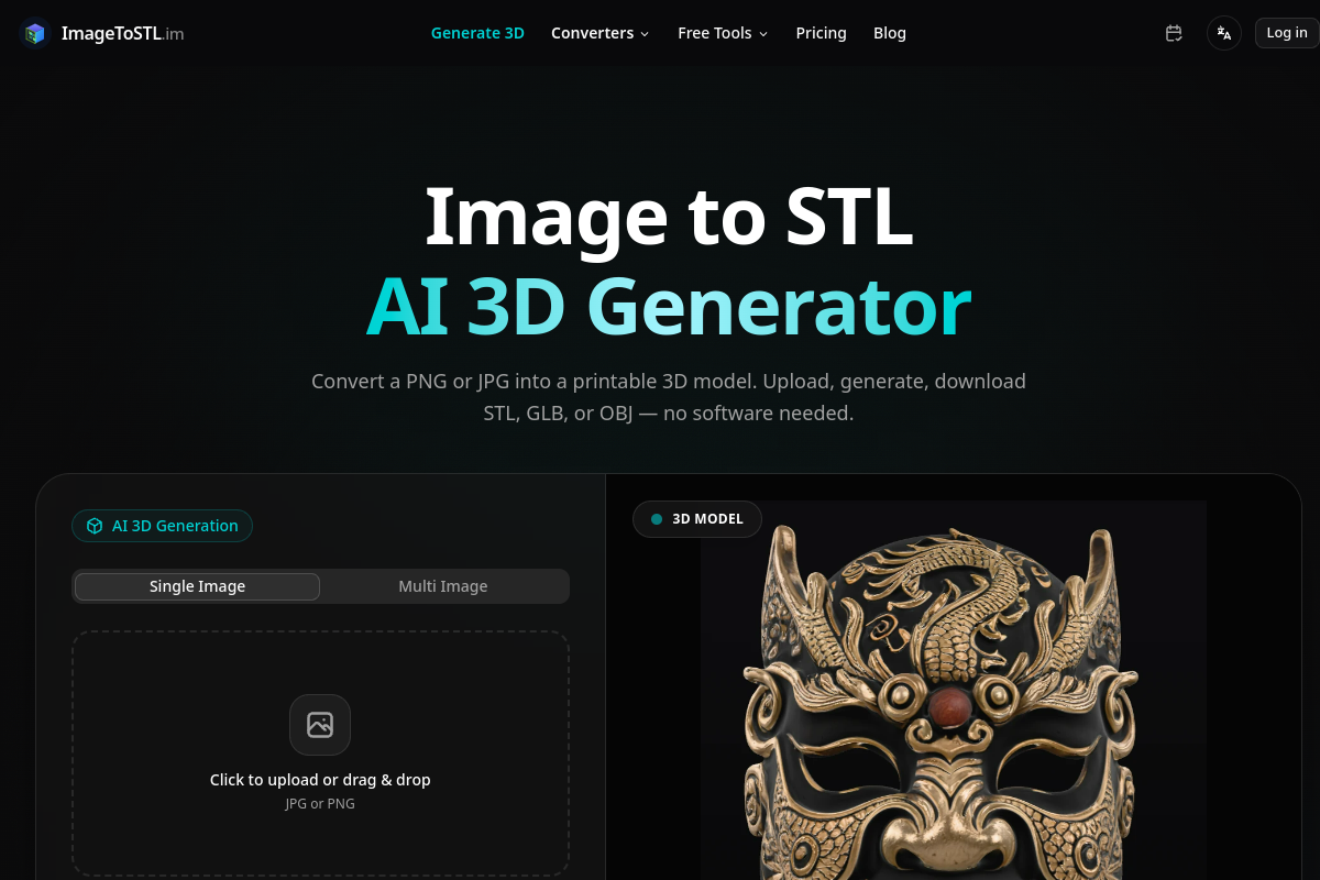 Náhľad webu ImageToSTL