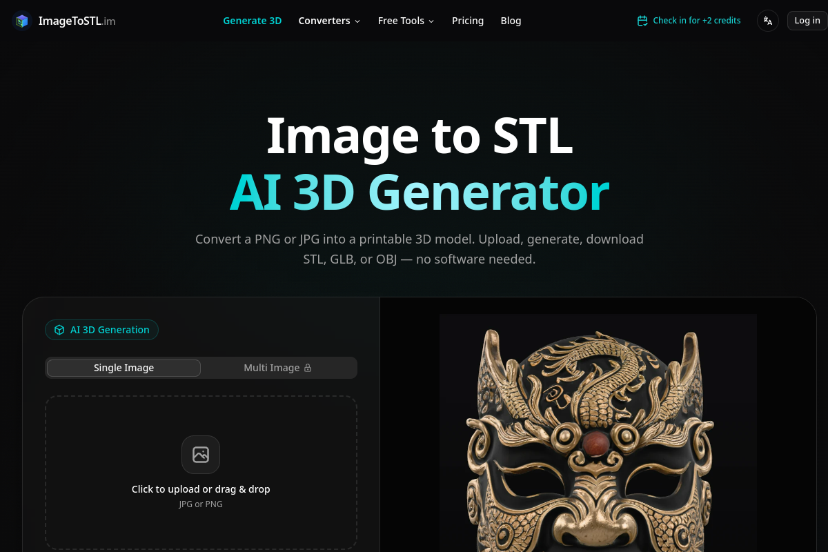 Náhľad webu ImageToSTL