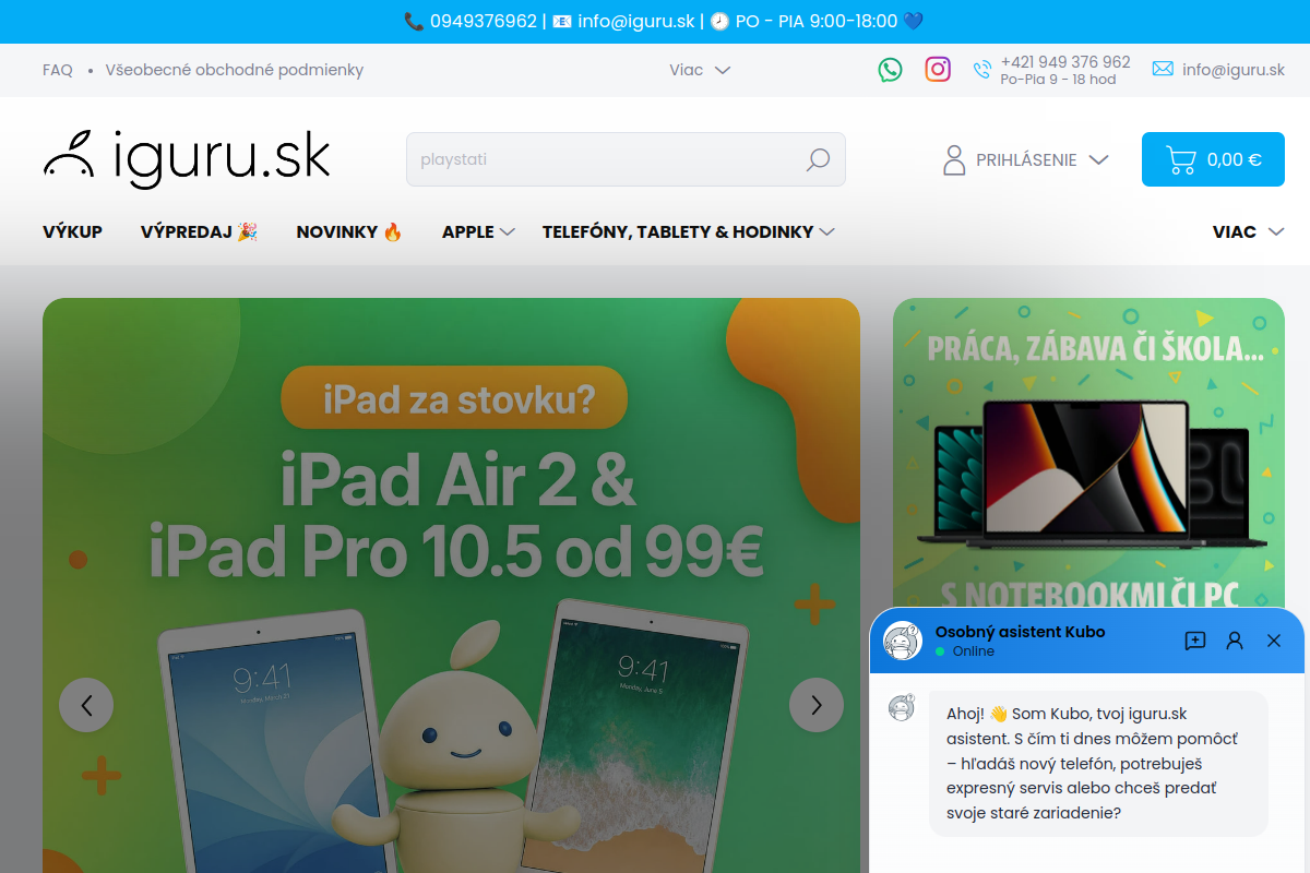 Náhľad webu iguru.sk